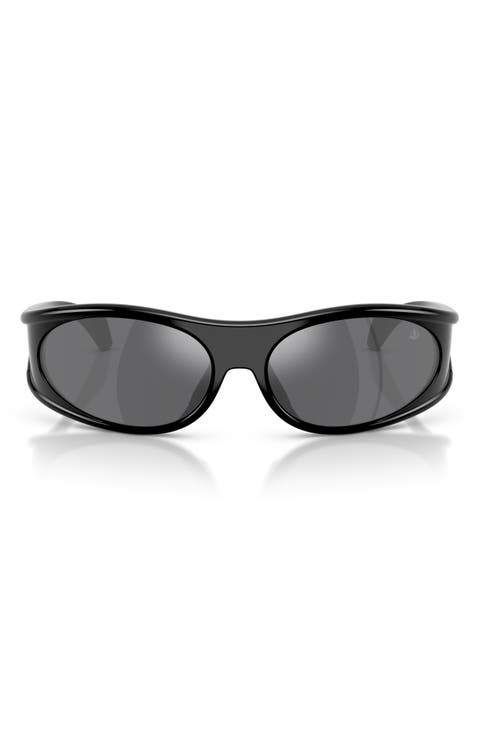 Traill 64mm Mirrored Oval Sunglasses