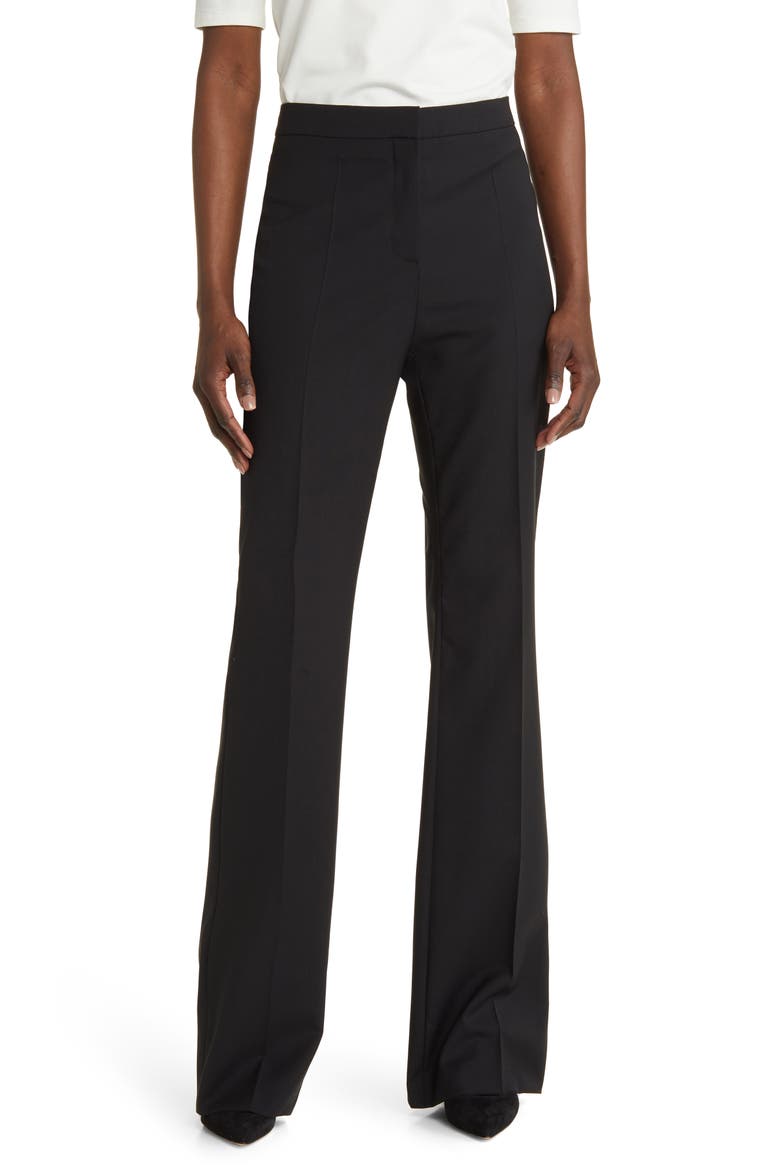 Tuleah Wool Flare Pants, Main, color, BLACK