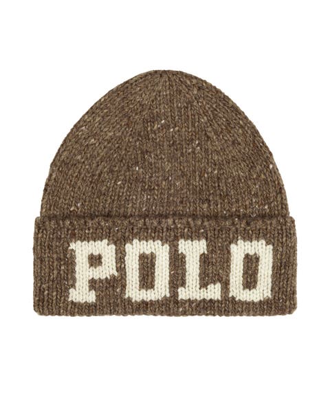 Knit Tweed Polo Beanie