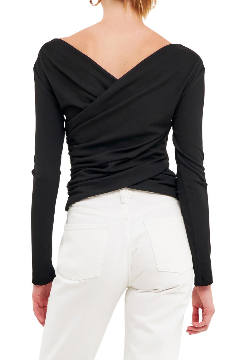 Endless Rose Shirred Crop Top, Alternate, color, Black