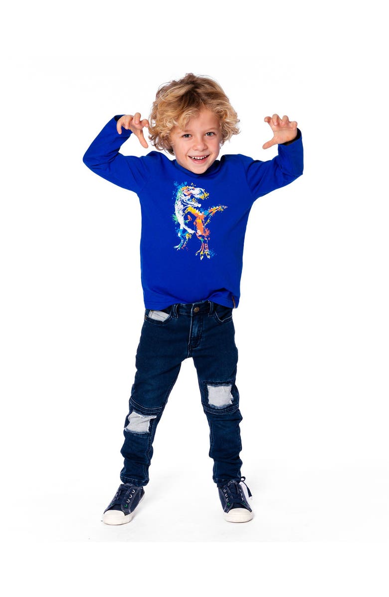 Deux par Deux Long Sleeve Jersey Tee, Main, color, Blue