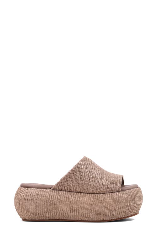 Shushop Ilana Platform Slide Sandal In Brown