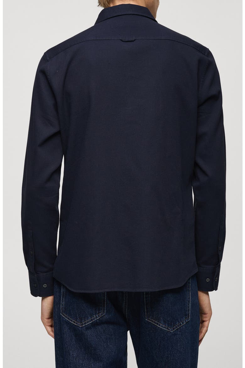 Slim Fit Cotton Button-Up Shirt, Alternate, color, DARK NAVY