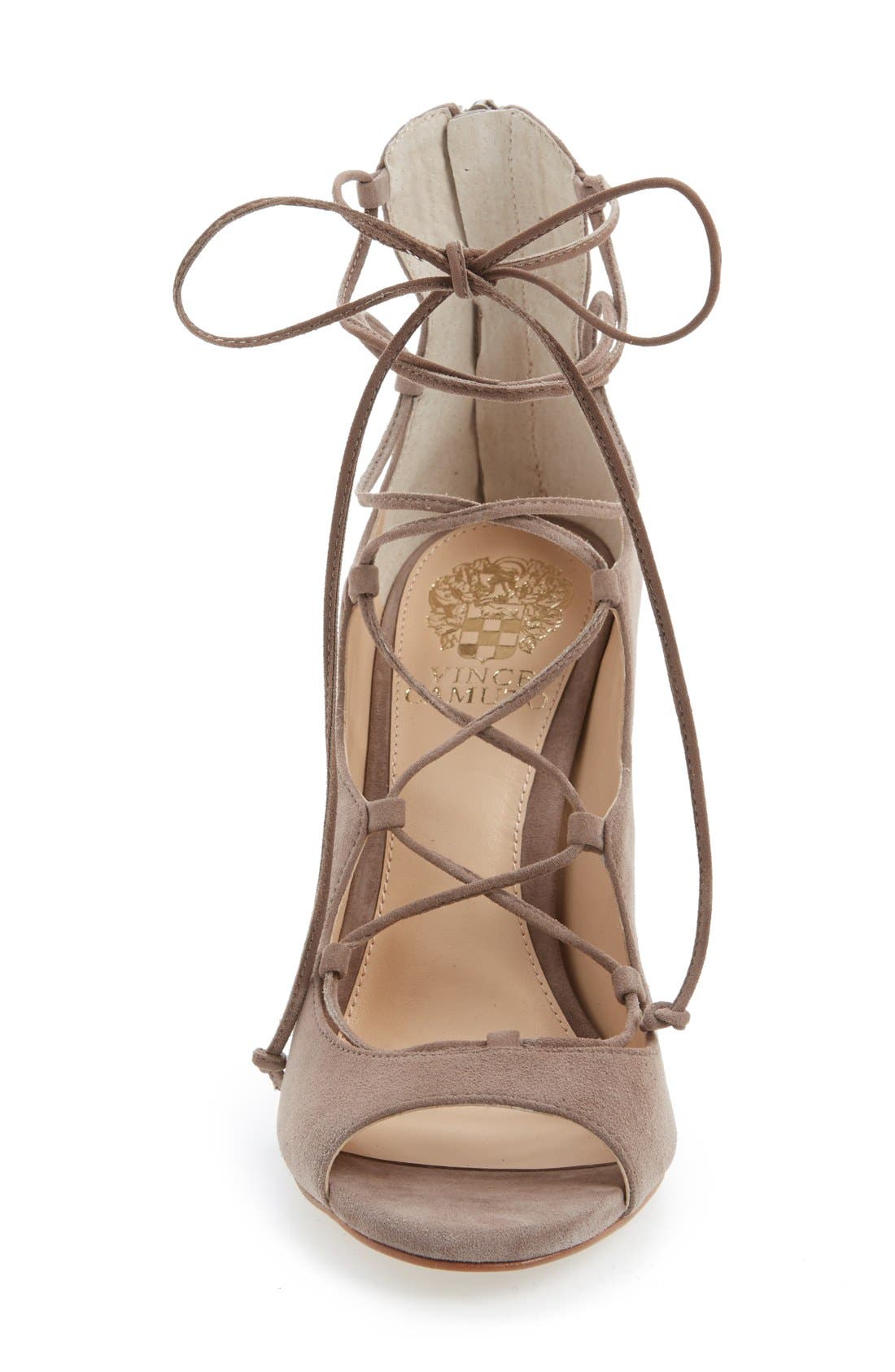 'Sandria' Peep Toe Ghillie Sandal (Nordstrom Exclusive), Alternate, color, STONE TAUPE