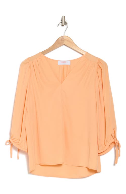 Renee C V-neck Tie Sleeve Top