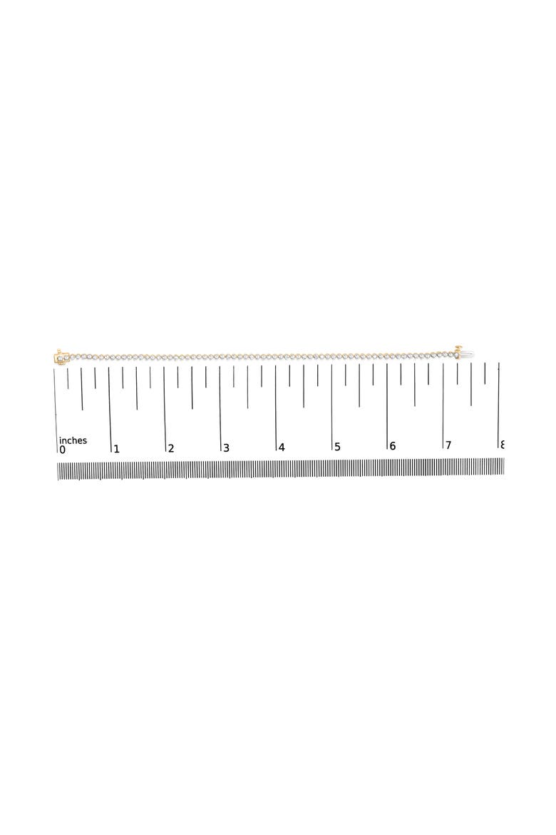 10K Yellow Gold Plated Sterling Silver 1.0 Cttw Round Diamond Tennis Bracelet, Alternate, color, Yellow Gold over Silver