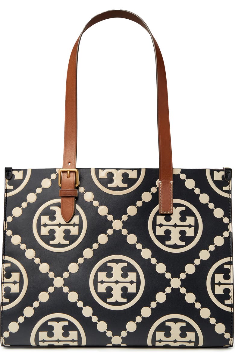 Tory Burch Small T Monogram Contrast Embossed Tote, Alternate, color,