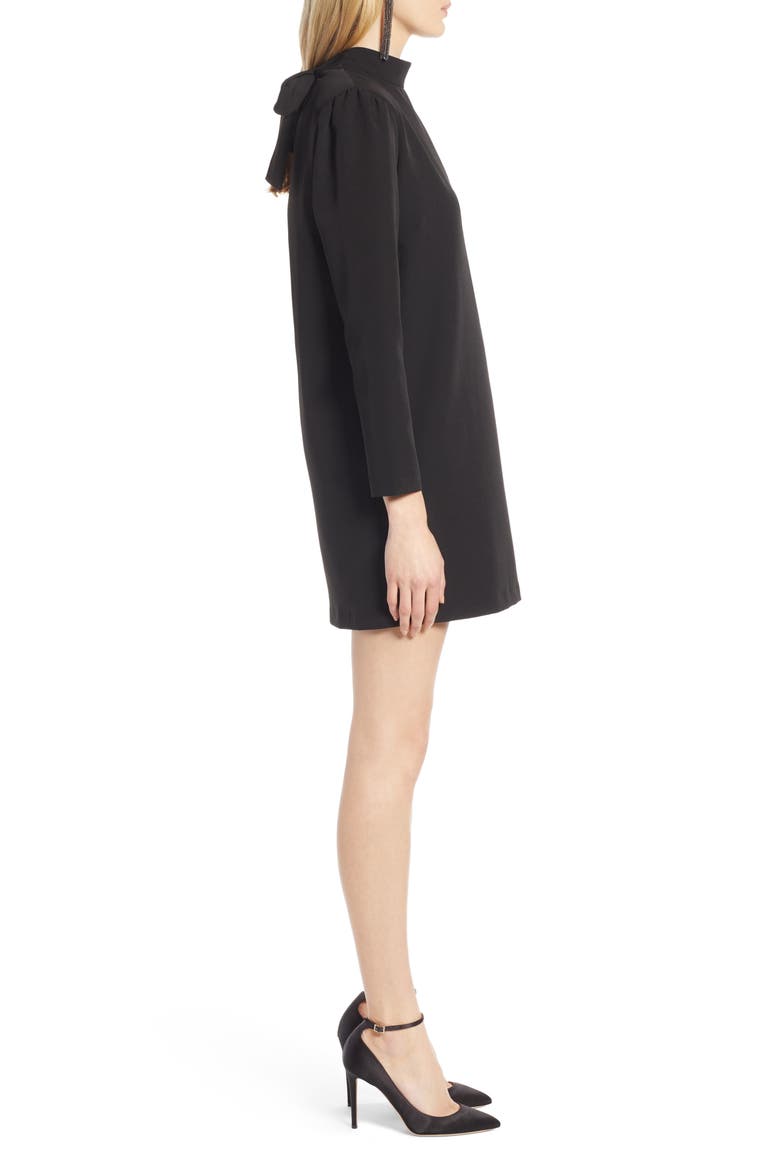 Halogen Bow Back Ponte Shift Dress, Alternate, color, BLACK