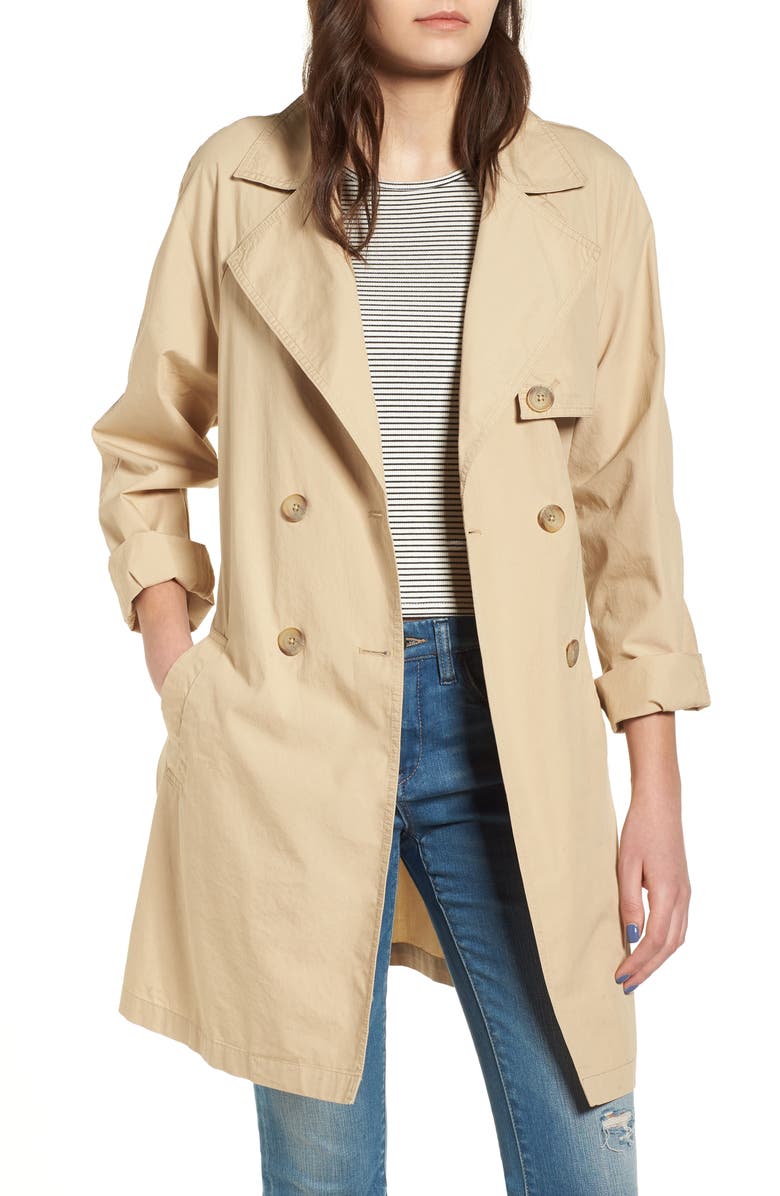 BP. Double Breasted Belted Trench Coat, Main, color,