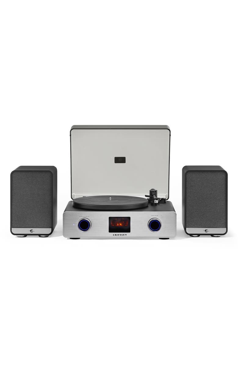 Crosley Radio C92 Record Player with Speakers, Main, color, Black