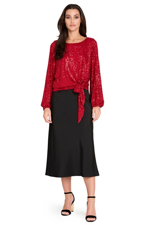 Tahari Asl Sequin Top In Gold