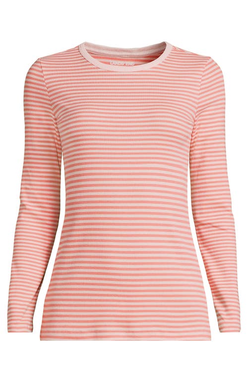 Lands' End Cotton Rib T-shirt In Pink