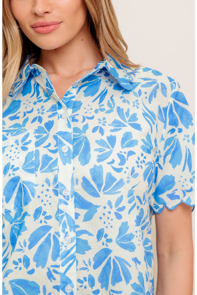 Print Button-Up Shirt, Alternate, color, IVORY BLUE
