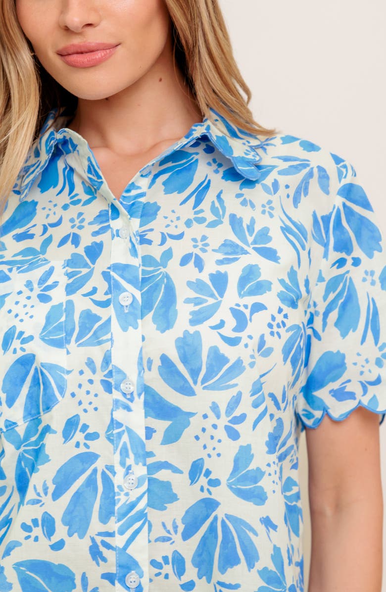 FLYING TOMATO Print Button-Up Shirt, Alternate, color, Ivory Blue