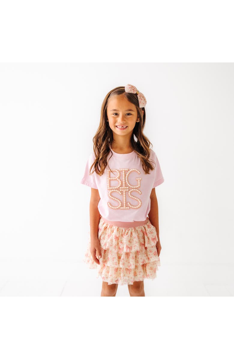 Sweet Wink Big Sis Pearl Patch Short Sleeve T-Shirt, Alternate, color, Ballet Pink