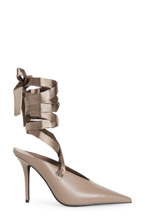 Jeffrey Campbell Grateau Ankle Wrap Mule In Taupe