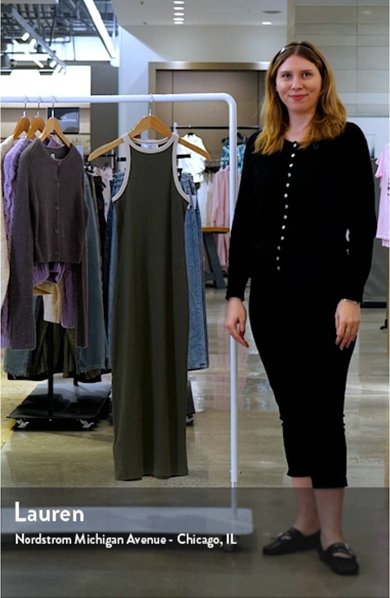 Contrast Trim Cotton Blend Midi Dress, sales video thumbnail