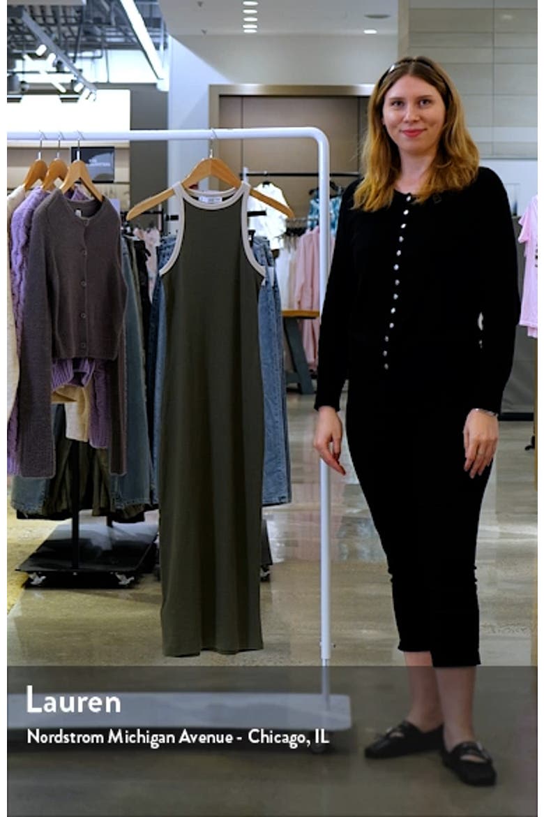 Contrast Trim Cotton Blend Midi Dress video