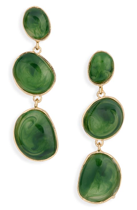Resin Cabochon Drop Earrings