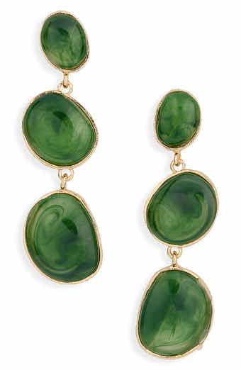 Resin Cabochon Drop Earrings