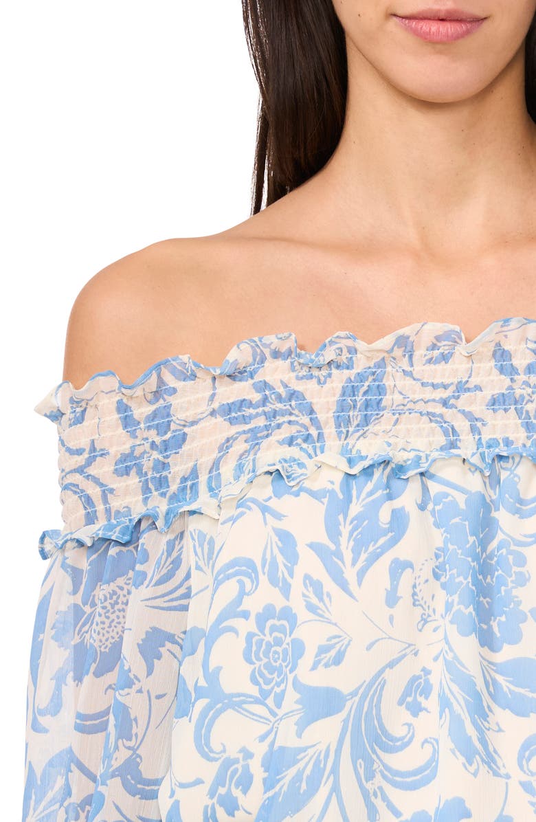 CeCe Floral Off the Shoulder Ruffle Top, Alternate, color, 