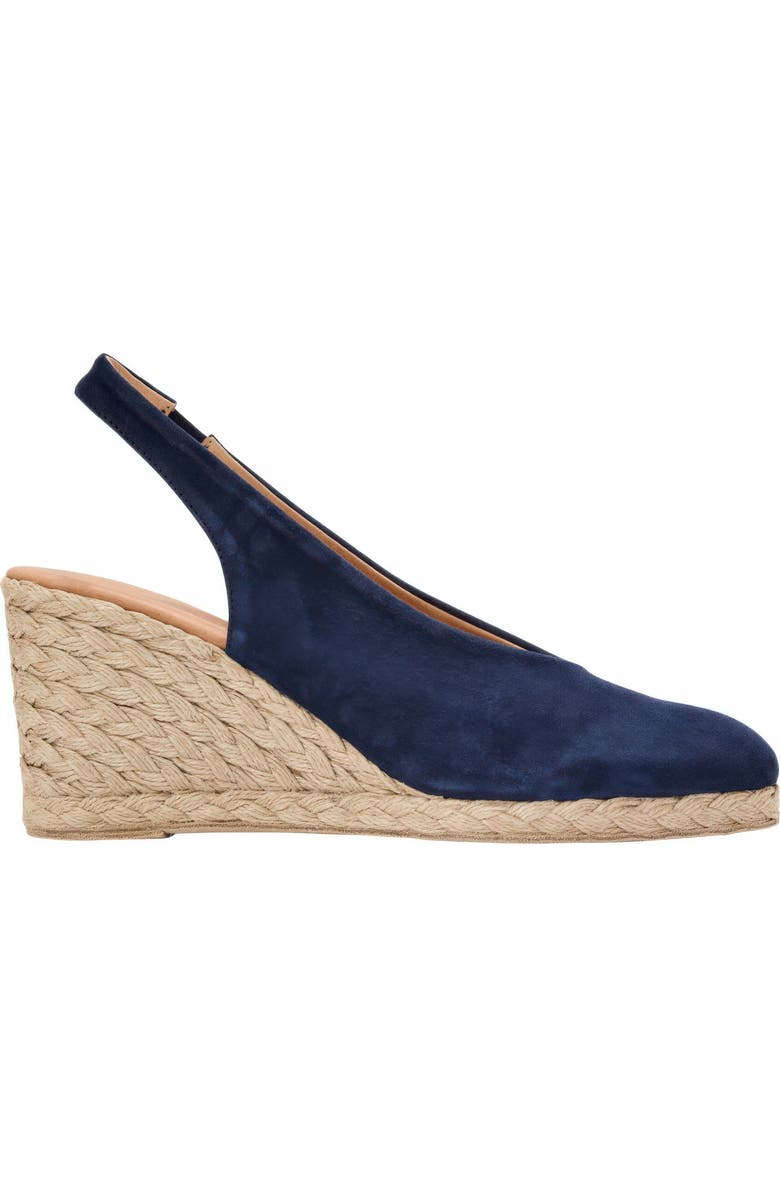 André Assous Pamala Slingback Wedge Pump, Alternate, color, Navy Suede