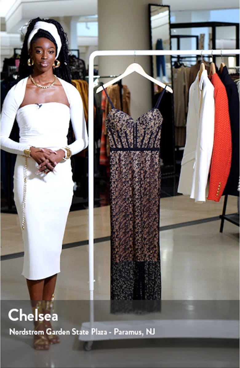 Ruched Lace Bustier Cocktail Dress, sales video thumbnail