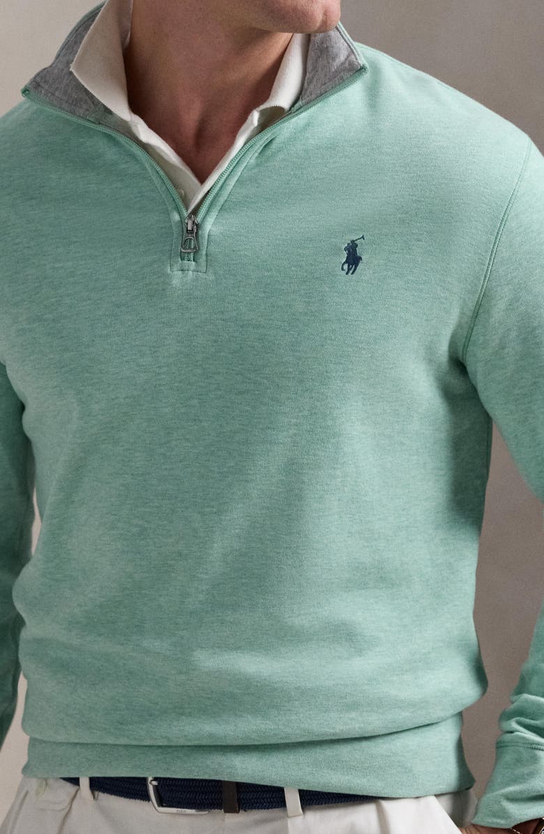 Polo Ralph Lauren Luxury Jersey Quarter Zip Pullover, Alternate, color, 