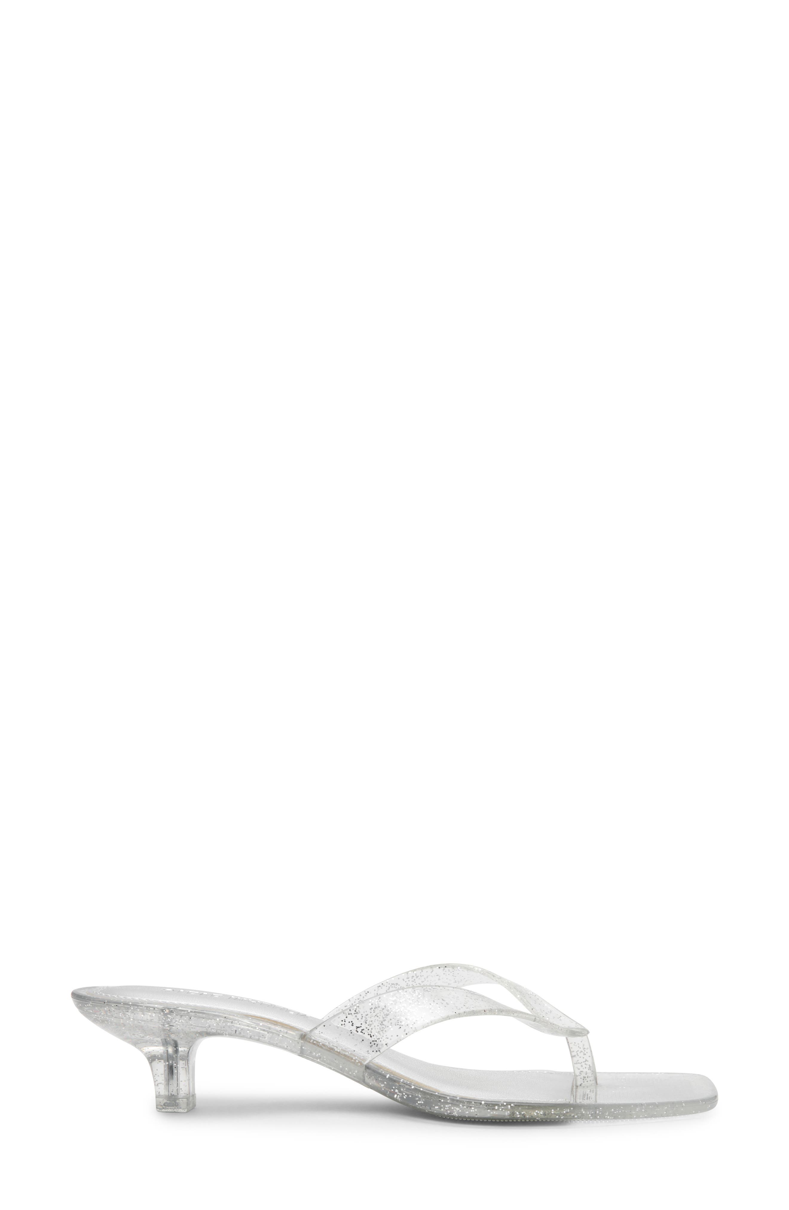 Steve Madden Tracie Kitten Heel Flip Flop, Alternate, color, Silver Glitter