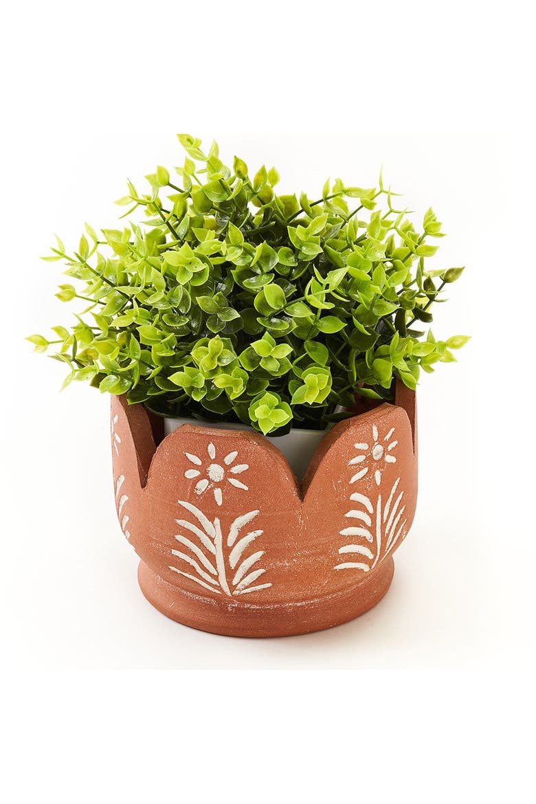 Vasanta Petals Planter, Main, color, Brown