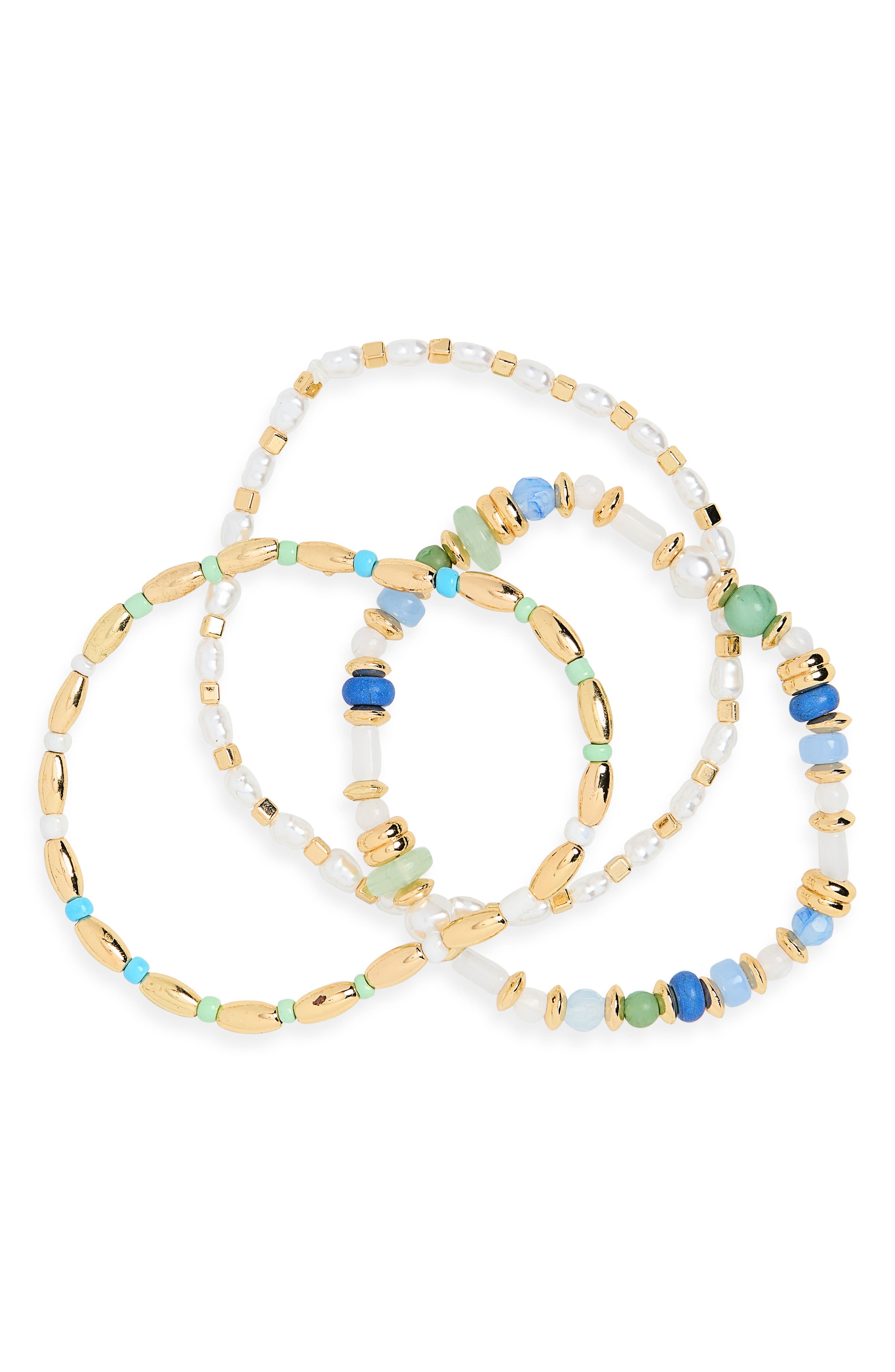 NORDSTROM RACK Set of 3 Stretchy Beaded Bracelets