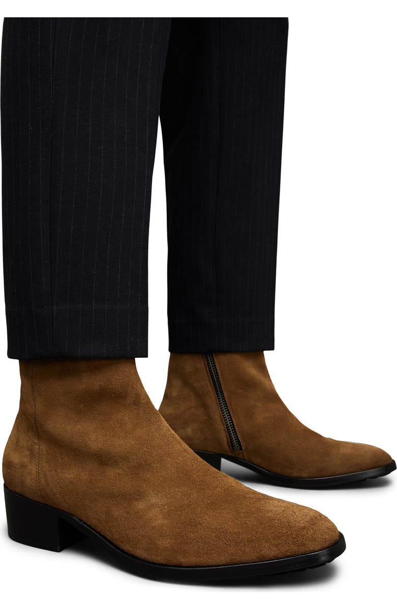 AllSaints Bonham Suede Zip Boot, Alternate, color,