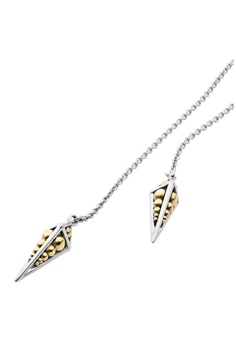 KSL Double Large Pyramid Bolo Necklace, Alternate, color, SILVER