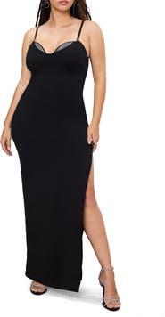 Good American Rhinestone Trim Ponte Gown