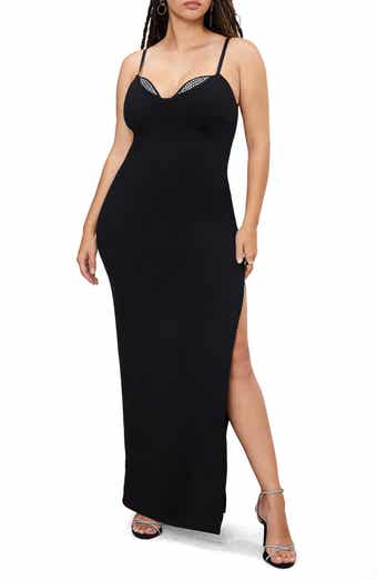 Good American Rhinestone Trim Ponte Gown