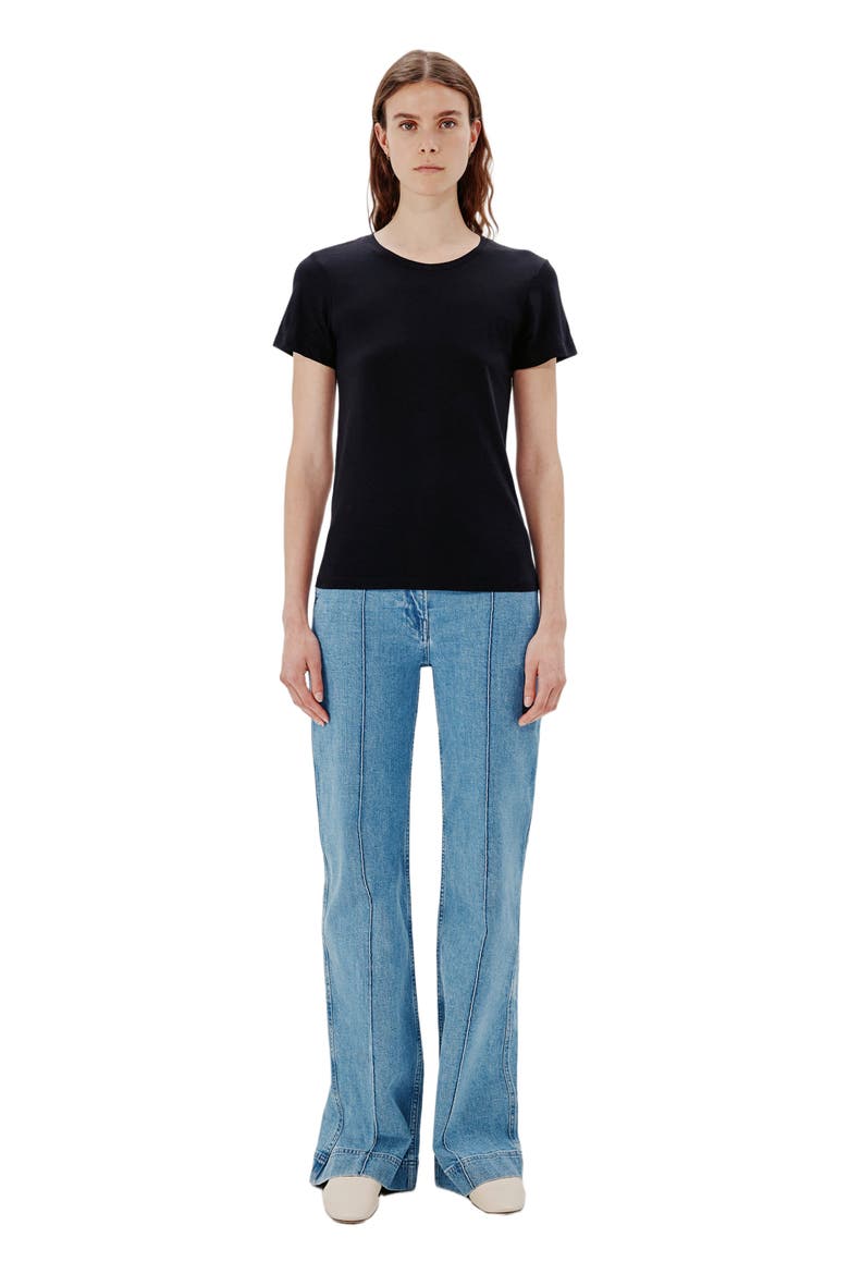 CREW NECK TEE, Main, color, BLACK