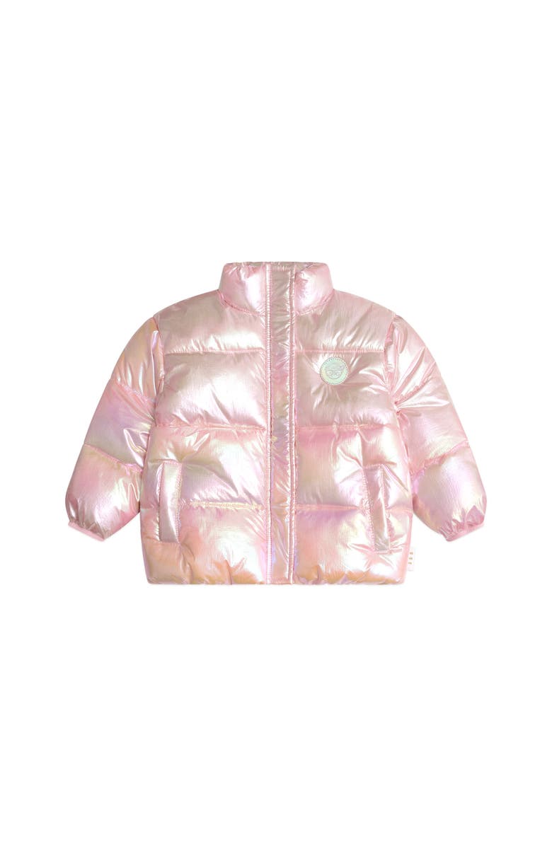 Huxbaby Iridescent Pink Puffer Jacket, Main, color, Strawberry
