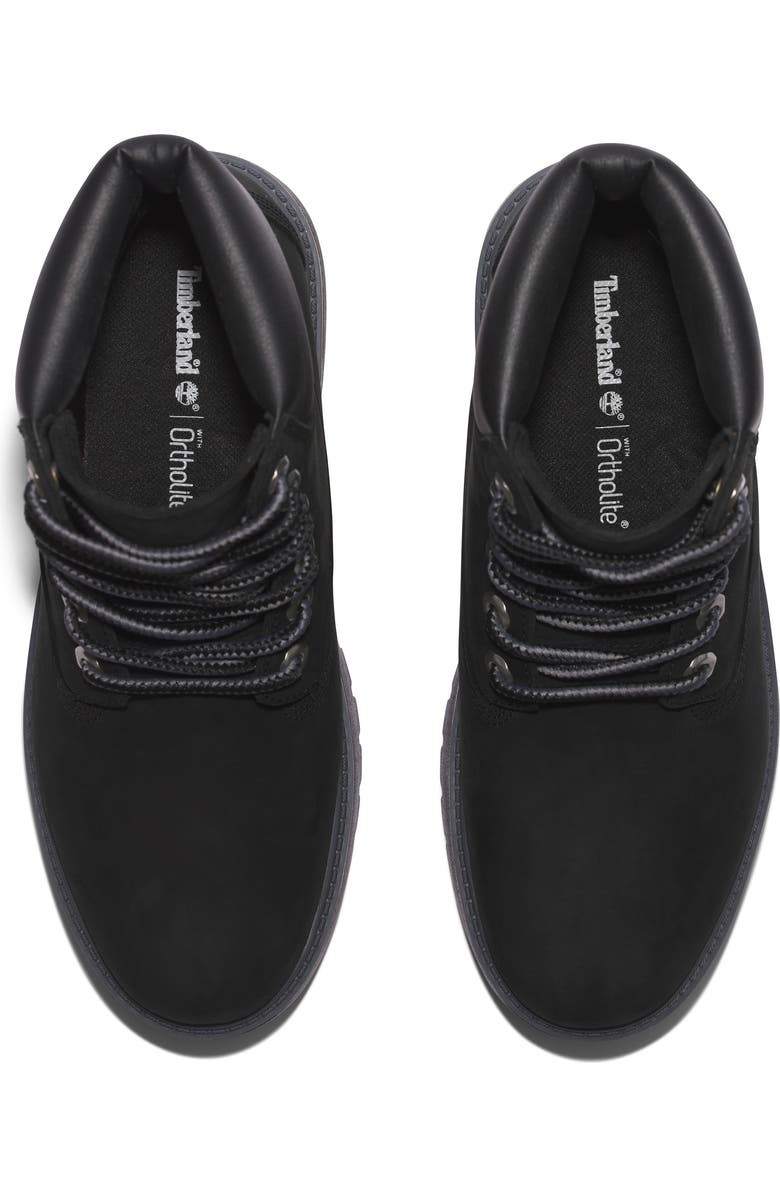 Timberland Stone Street 6-Inch Waterproof Lace-Up Leather Boot, Alternate, color, Jet Black