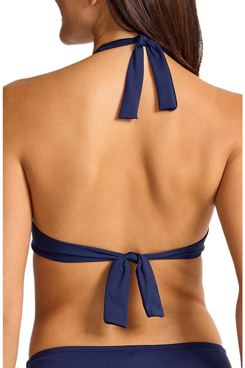 Pearl Underwire Halter Bikini Top, Alternate, color, MARE NAVY