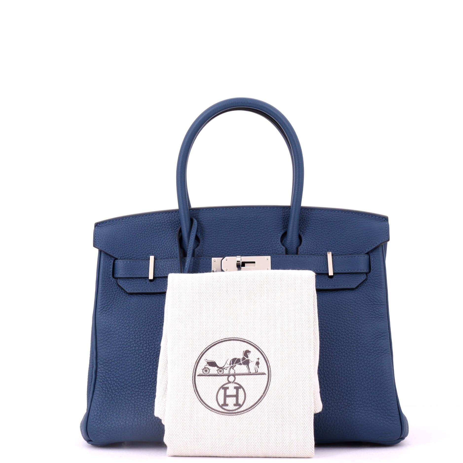 Pre-Owned Hermes Birkin Handbag Blue Togo with Palladium Hardware 30, Alternate, color, 
