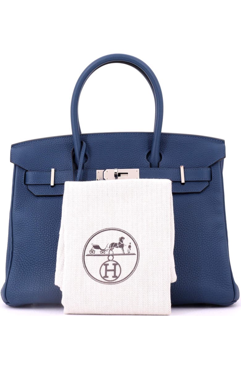 Pre-Owned Hermes Birkin Handbag Blue Togo with Palladium Hardware 30, Alternate, color,
