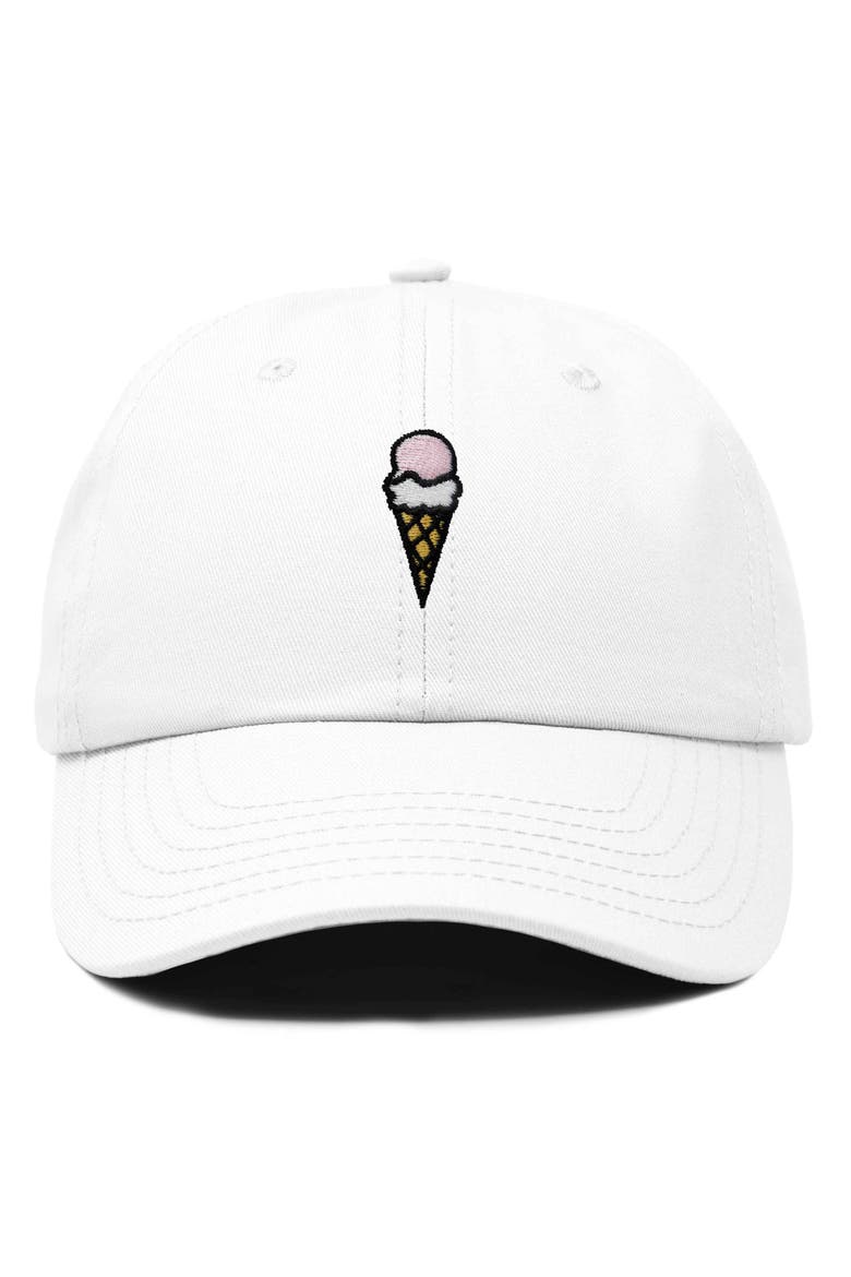 Double Scoop Embroidered Cap, Main, color, White