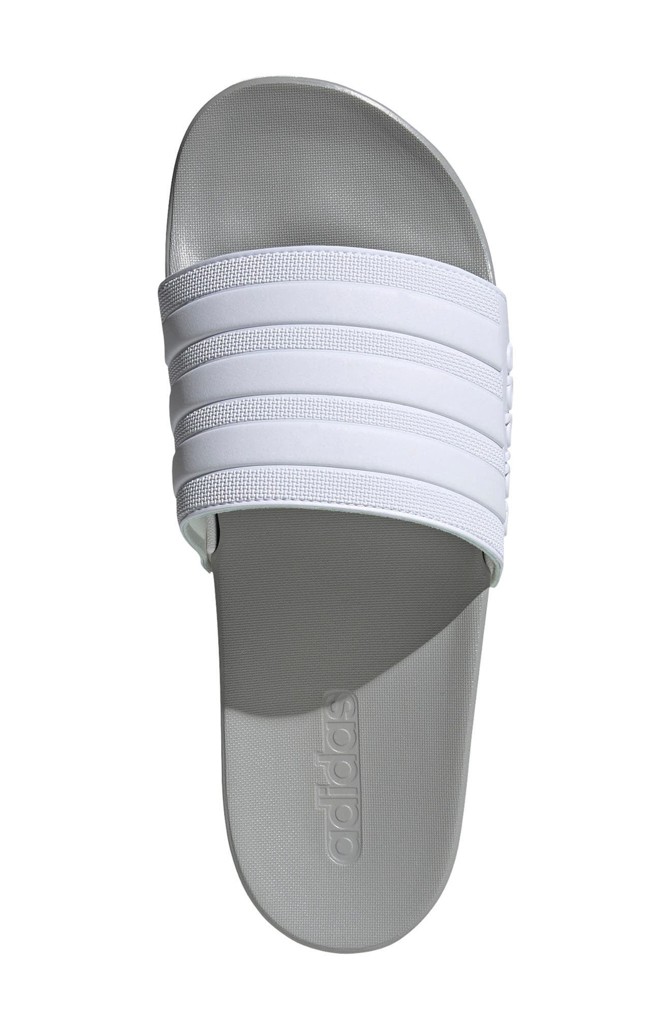 Adilette Cloudfoam Mono Sport Slide, Alternate, color, FTWR WHITE/ WHITE/ GREY