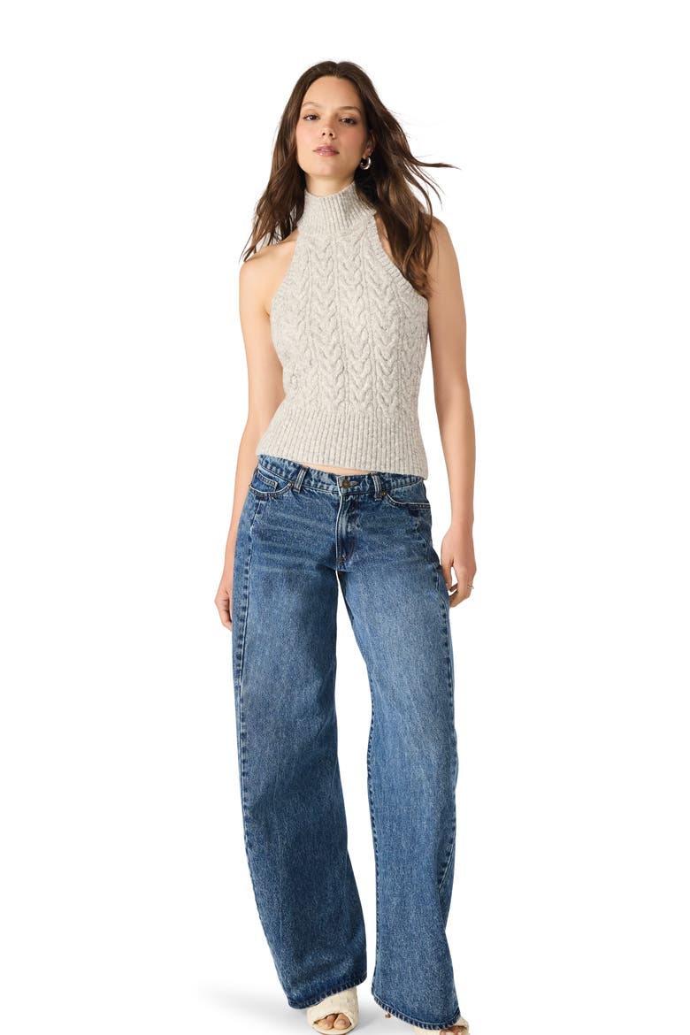 Alina Halter Neck Sweater, Alternate, color, GREY HEATHER
