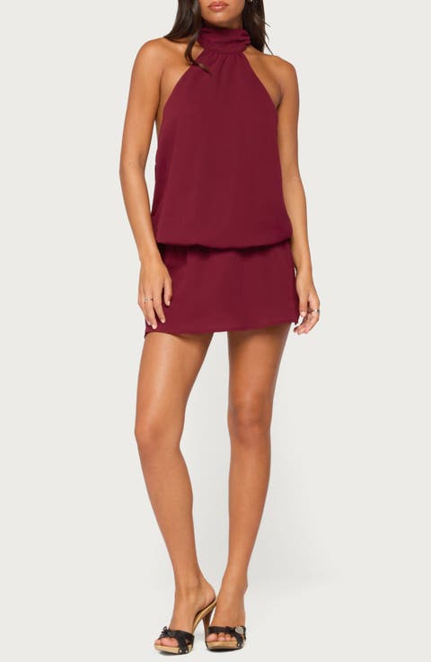 Laira High Neck Chiffon Minidress