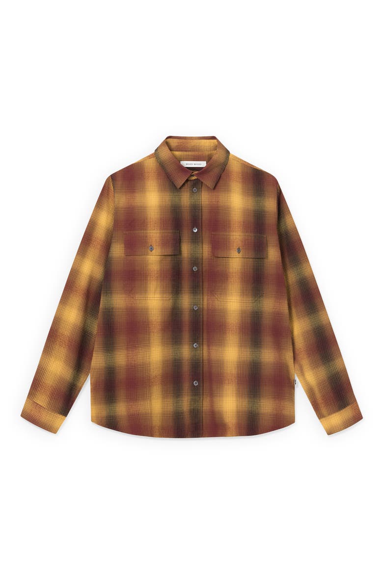 Avenir Gradient Plaid Flannel Button-Up Shirt, Main, color, 2005 BROWN CHECK