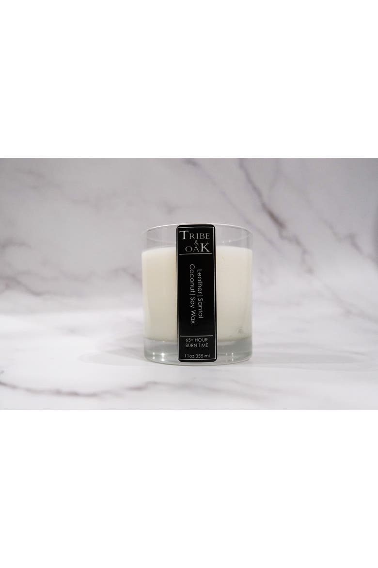 Leather Santal Coconut-Soy Candle, Alternate, color, No Color