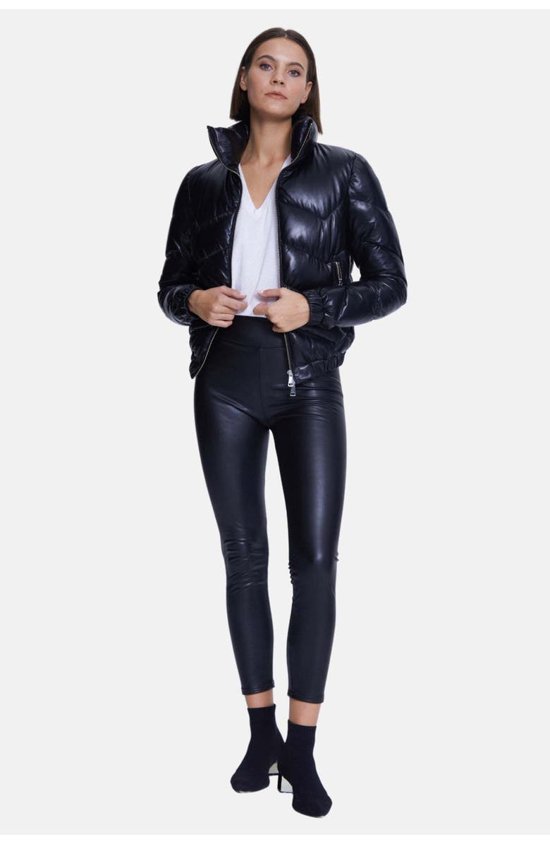 FURNIQ UK Octavia Leather Jacket, Alternate, color, Black
