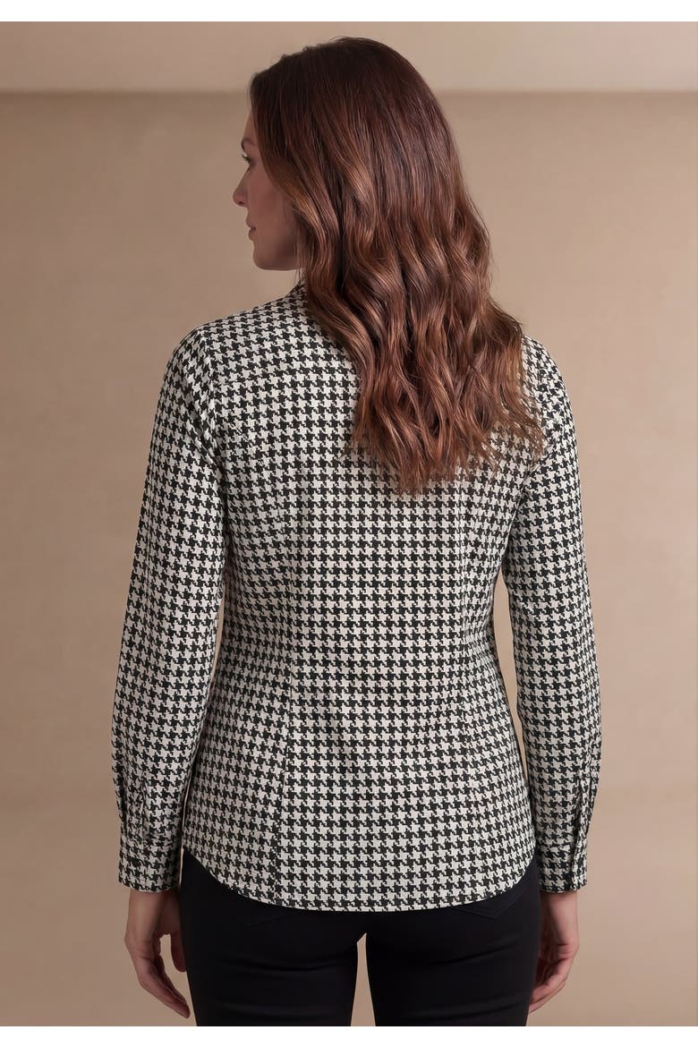 Stretch Poplin Shirt, Alternate, color, BLACK HOUNDSTOOTH
