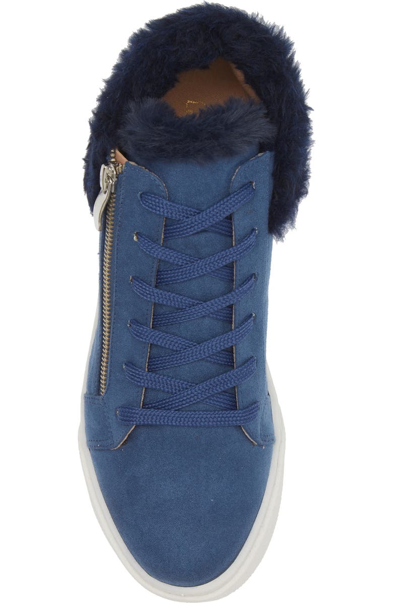 Love Rio Debbie Faux Fur Zip Sneaker, Alternate, color, Blue